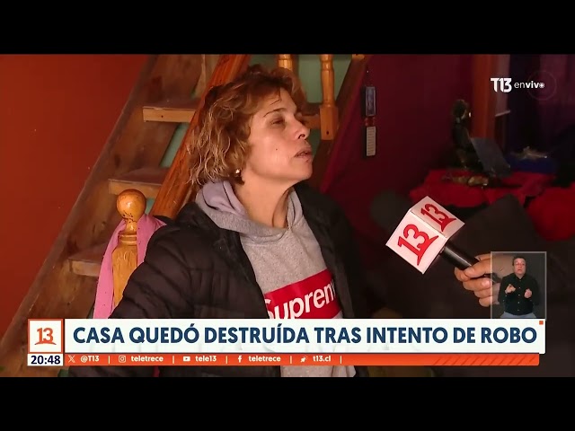 ⁣Encerrona frustrada por chofer de aplicación terminó en choque a casa en San Joaquín