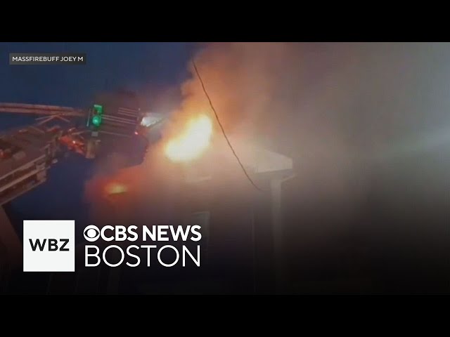 ⁣Young girl rescued from Massachusetts house fire after getting trapped on the roof