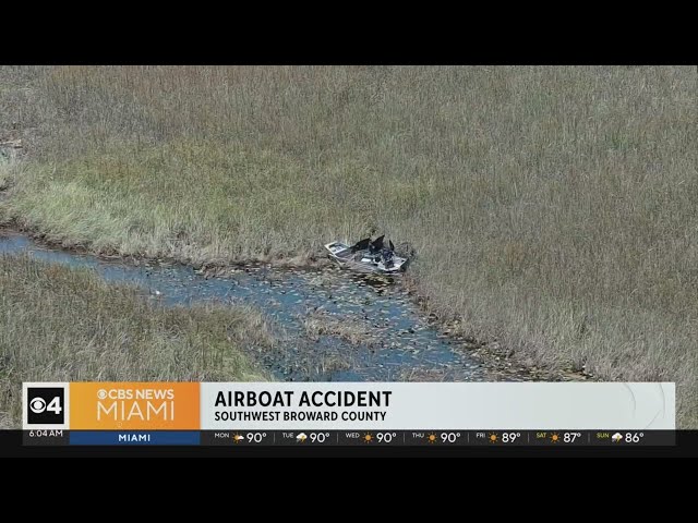 ⁣Airboat crashes in Broward wetlands