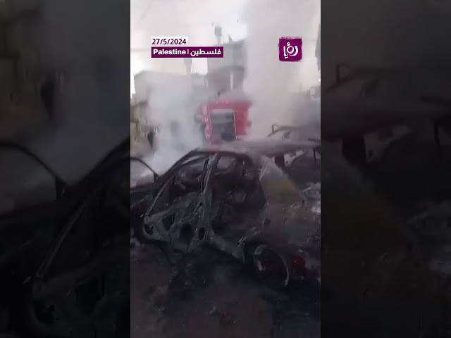 ⁣مشاهد للمركبات التي استهدفتها قوات الكيان في بلدة كفردان