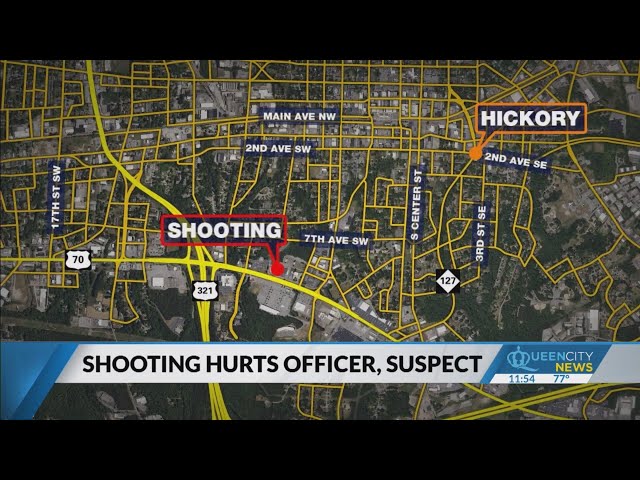 ⁣Officer, suspect injured after shooting near Hickory pub