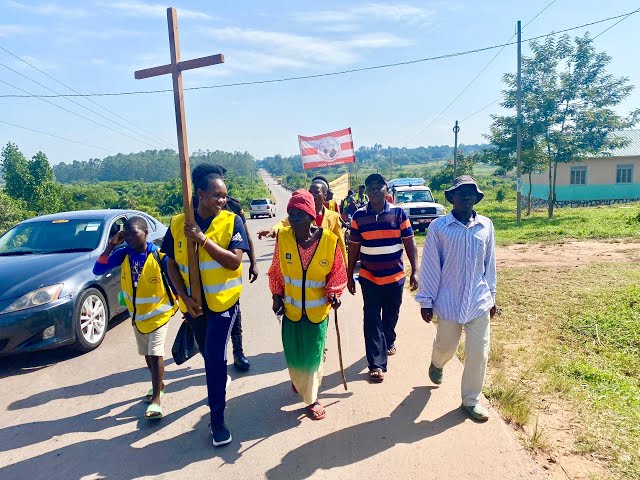 Minister Nyamutooro with Nebbi Diocese on Martyrs' day trek