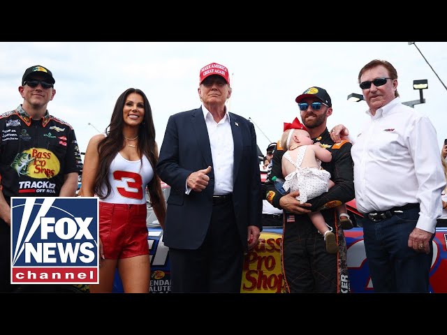 ⁣Trump gets roaring reception at NASCAR race