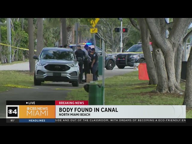 ⁣Body found floating in north Miami canal