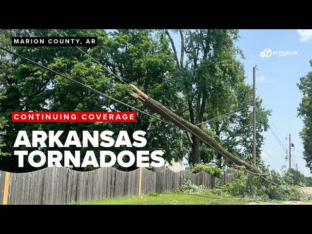 ⁣EF-3 tornado leaves path of destruction in Pyatt, Arkansas