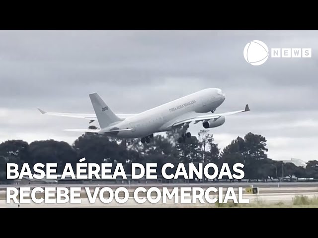 ⁣Base aérea de Canoas recebe primeiro voo comercial