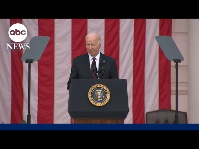 ⁣Biden delivers Memorial Day address