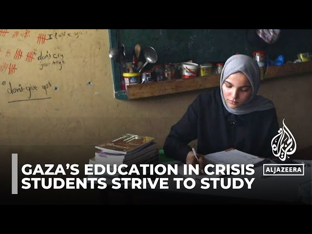 ⁣Gaza’s students turn classrooms into shelters amid war, struggle to continue education