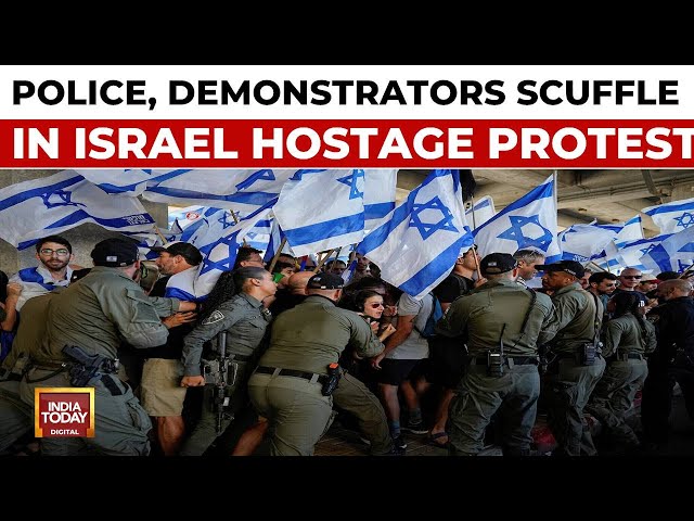 ⁣Israel Protest: Police & Demonstrators Scuffle In Israel During Anti-government Protest