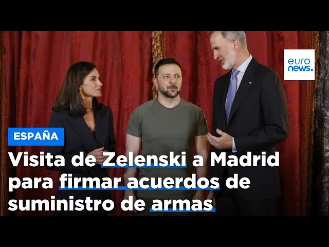 ⁣Visita de Zelenski a Madrid para firmar acuerdos de suministro de armas