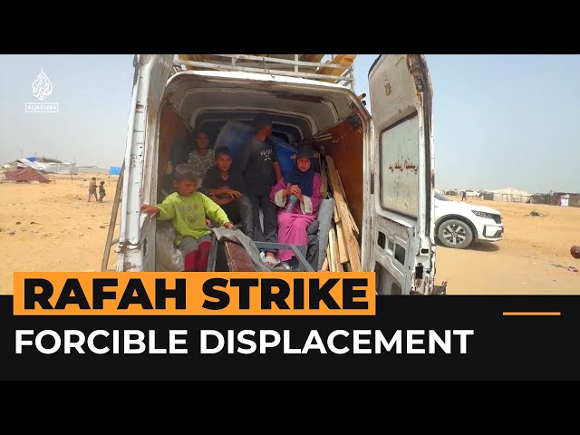 ⁣‘We don't know where to go’ says family displaced for 8th time in Gaza | Al Jazeera Newsfeed