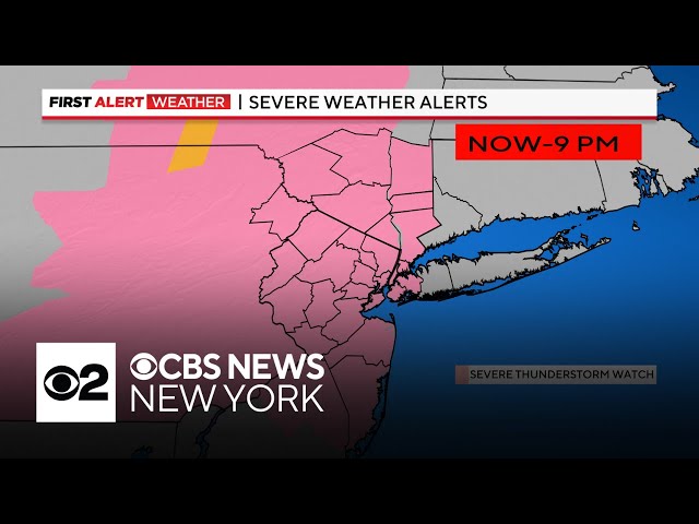⁣First Alert Weather: NYC area under severe thunderstorm watch Monday night