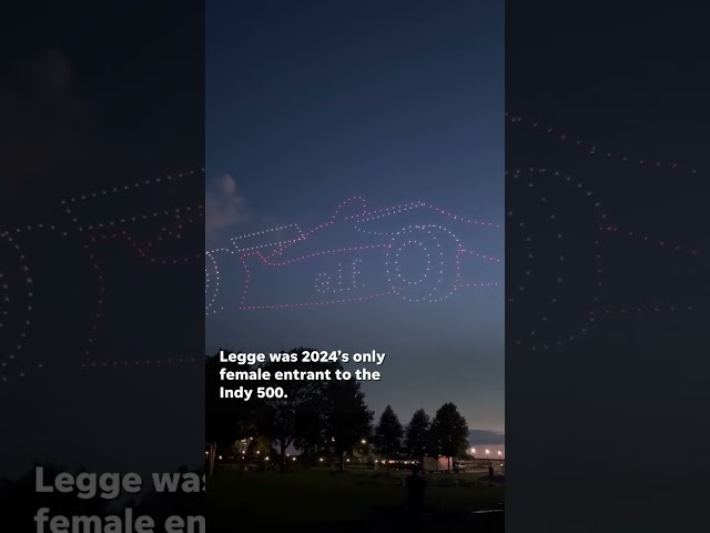 ⁣Katherine Legge, only Indy 500 female entrant, honored during drone show #Shorts