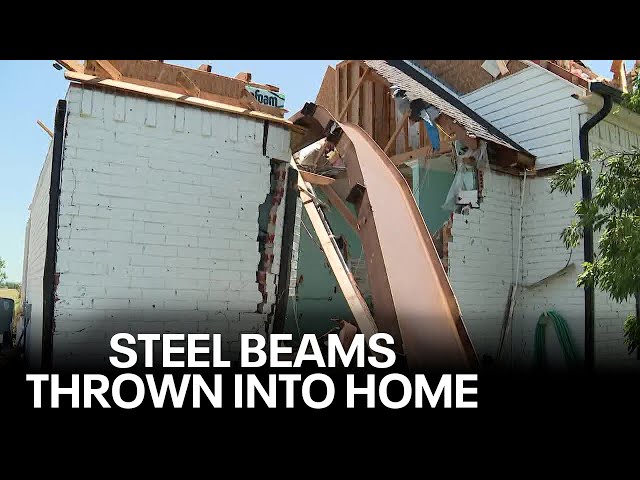 ⁣Valley View tornado throws steel beams into pastor's home