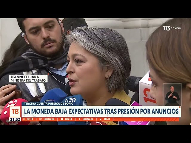 ⁣La Moneda baja expectativas tras presión por anuncios en tercera Cuenta Pública del Pdte. Boric