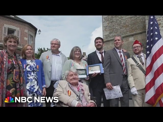 ⁣French village honors family of World War II airman who died in combat 