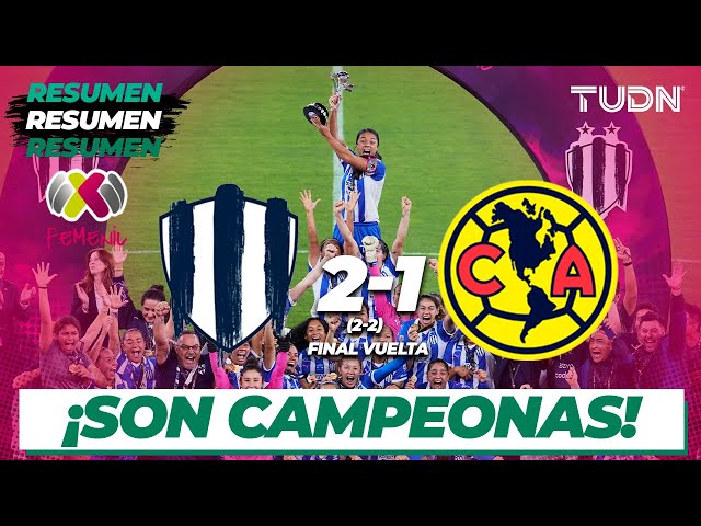 ⁣Resumen y goles | Rayadas 2 (2)-(2) 1 América | Liga Mx Femenil - CL2024 Final | TUDN