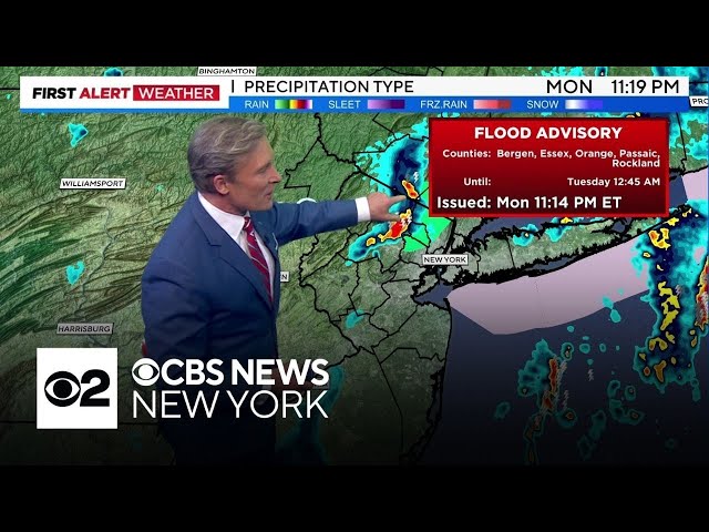 ⁣First Alert Weather: Late-night flood advisories in NY & NJ - 5/27/24