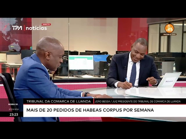 ⁣"Hora 10" Tribunal da Comarca de Luanda - Mais de 20 pedidos de Habeas Corpus por semana