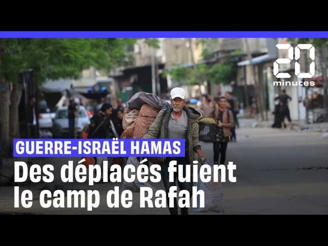 ⁣Guerre Israël-Hamas : Des déplacés de Rafah fuient le camp après une frappe meurtrière