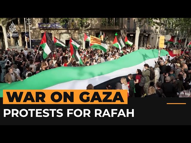 ⁣Global protests condemn Israel's attack on Rafah