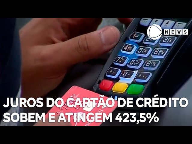 Juros do cartão de crédito sobem e atingem 423,5% ao ano