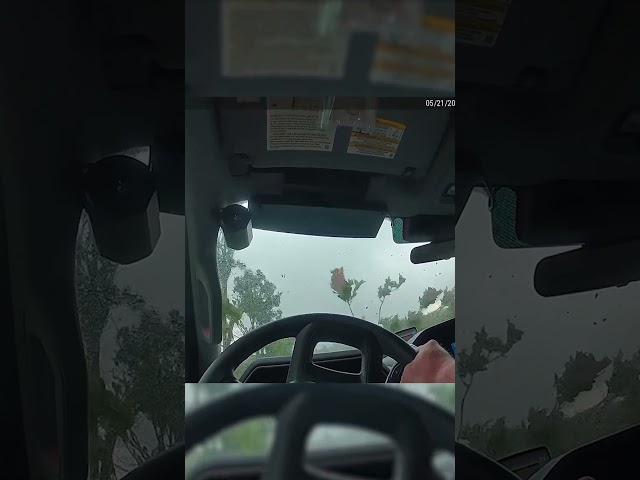 ⁣Watch: Twister roars over officer in his cruiser #Shorts