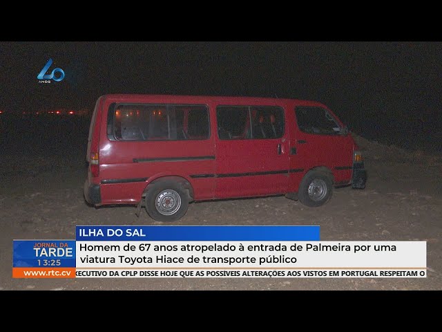 ⁣Homem de 67 anos atropelado à entrada de Palmeira por uma viatura Toyota Hiace de transporte público