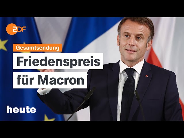 ⁣heute 19:00 Uhr vom 28.05.2024 Friedenspreis für Macron, Galeria Karstadt Kaufhof, Waffen Ukraine