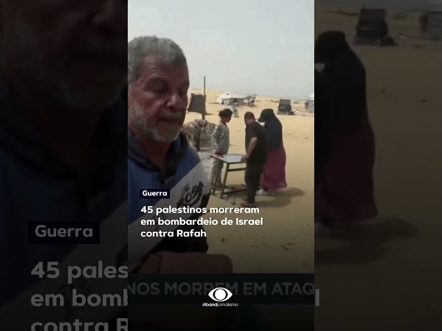 ⁣Ataque a Rafah causa a morte de 45 pessoas em um campo de refugiados da ONU #shorts