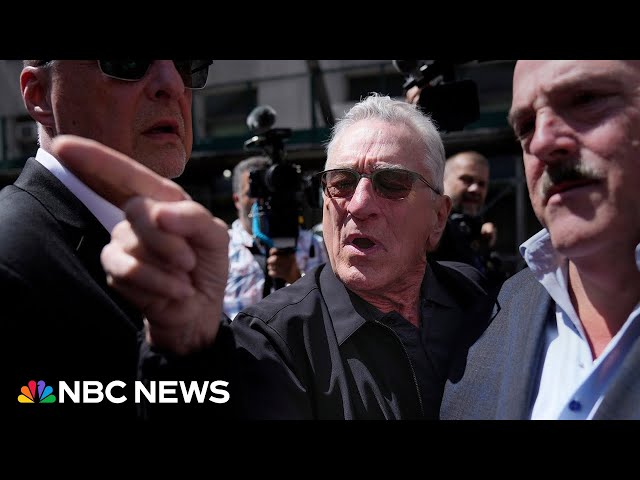 ⁣Robert De Niro calls Trump a 'tyrant' and clashes with his supporters in New York