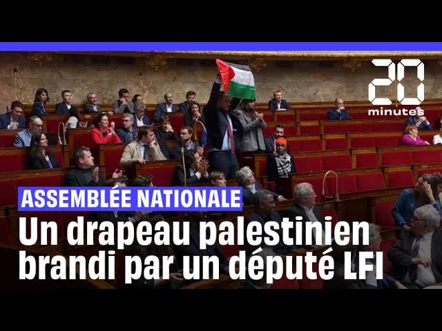 ⁣Guerre Israël-Hamas : Un drapeau palestinien brandi par un député LFI à l’Assemblée nationale #short