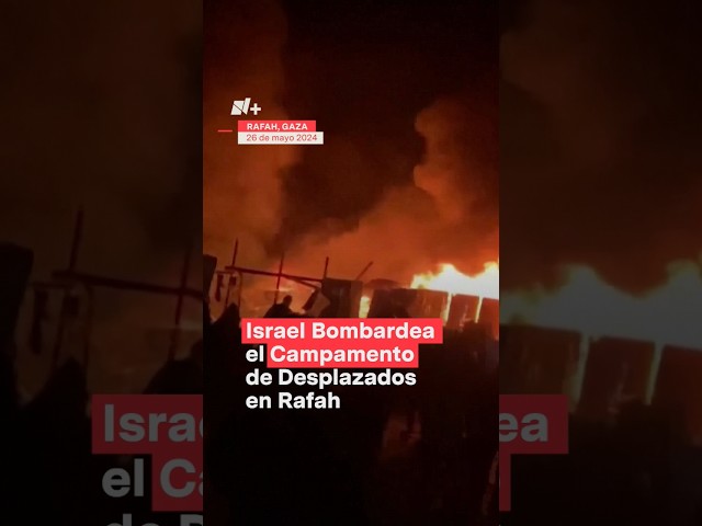 ⁣Israel bombardea el campamento de desplazados de Rafah, al sur de Gaza - N+ #Shorts