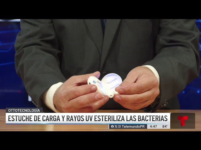 Estuche de carga y rayos UV que esteriliza tus audífonos