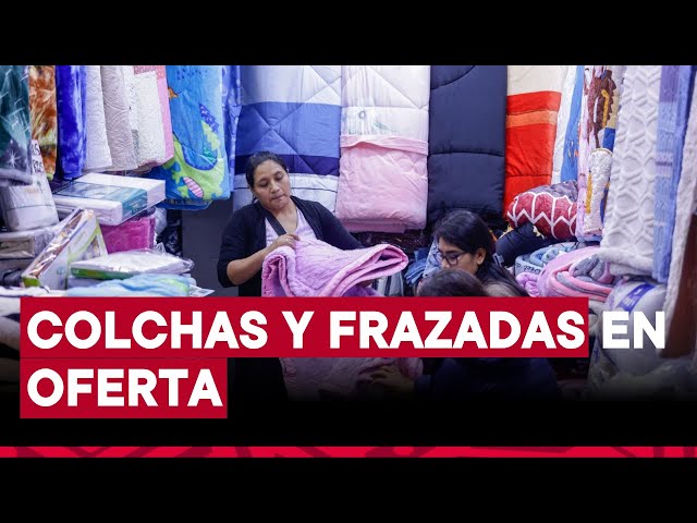 ⁣Gamarra: comerciantes reportan el incremento de colchas y frazadas ante las bajas temperaturas