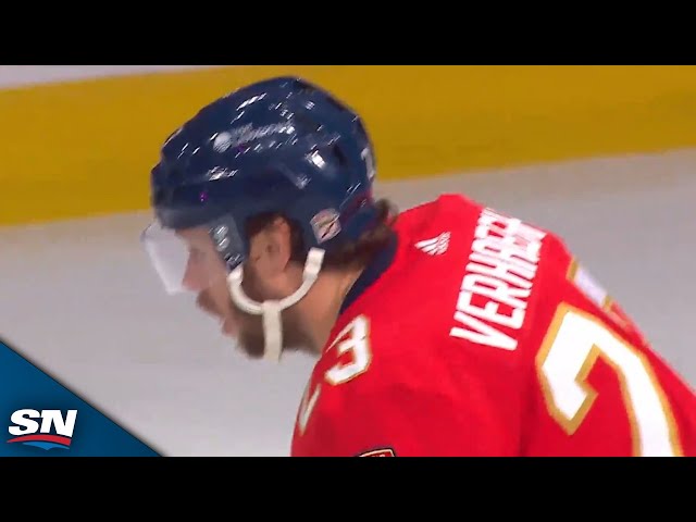 ⁣Carter Verhaeghe Bats Puck In Out Of Midair For Nifty Goal
