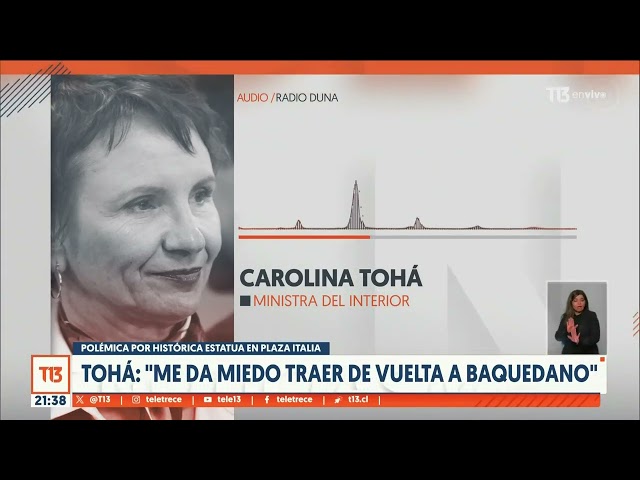 ⁣Ministra Tohá: "Me da miedo traer de vuelta a Baquedano"