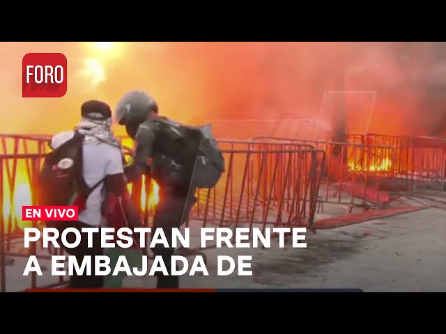 Última Hora: Protesta frente a Embajada de Israel en México