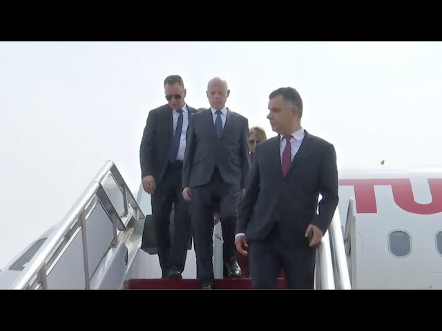 ⁣Tunisian president arrives in China
