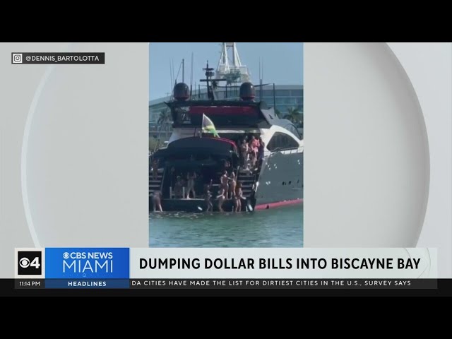Viral video showing boaters dumping dollar bills into Biscayne Bay sparks police investigation