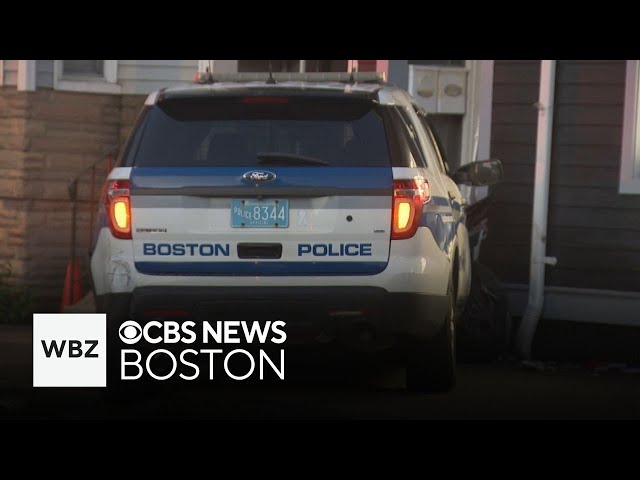 ⁣Boston police cruiser crashes into storefront