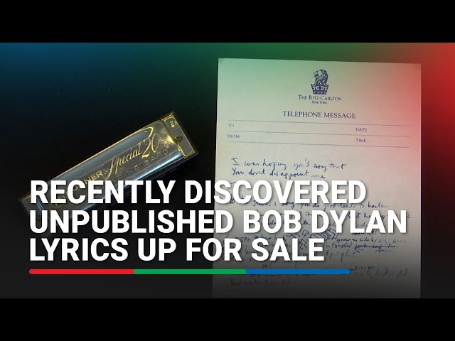 ⁣Recently discovered unpublished Bob Dylan lyrics up for sale in New York