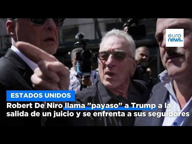 ⁣Robert De Niro llama "payaso" a Trump a la salida de un juicio y se enfrenta a sus seguido