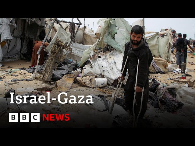 ⁣Israel denies deadly Rafah strike on displacement camp | BBC News