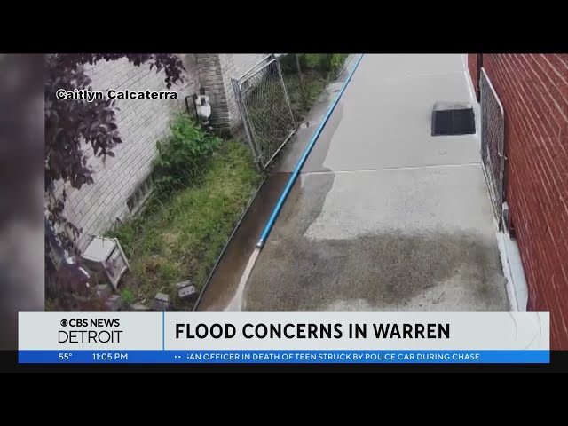 ⁣Warren residents say their yards are flooding because a city drain isn't working