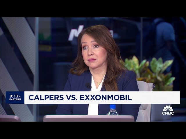 ⁣CalPERS CEO Marcie Frost on voting against Exxon Mobil board and Elon Musk's pay package