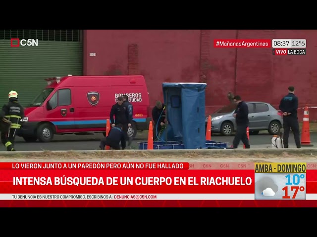 ⁣REANUDAN la BÚSQUEDA de un CUERPO en el RIACHUELO: ACTÚAN PREFECTURA, POLICÍA y BOMBEROS