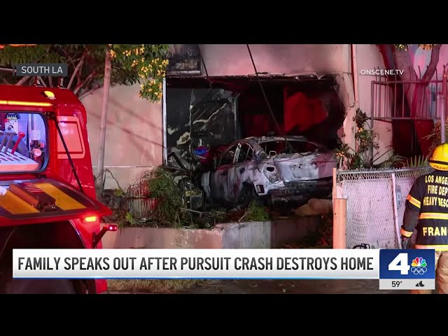 ⁣South LA family loses home in fire after pursuit crash