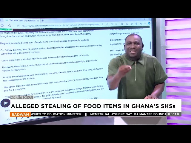 ⁣Asem Yi Di Ka - Alleged stealing of food items in Ghana's shs - Badwam (29-05-24)