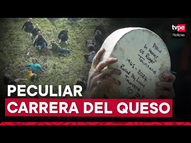 Una carrera distinta con un enorme queso como premio